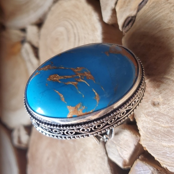 New Copper Turquoise 925 Silver Ring. - Picture 3 of 12